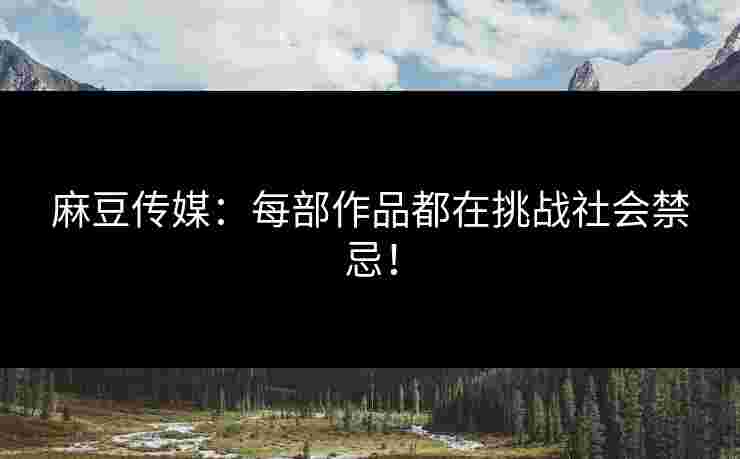 麻豆传媒：每部作品都在挑战社会禁忌！