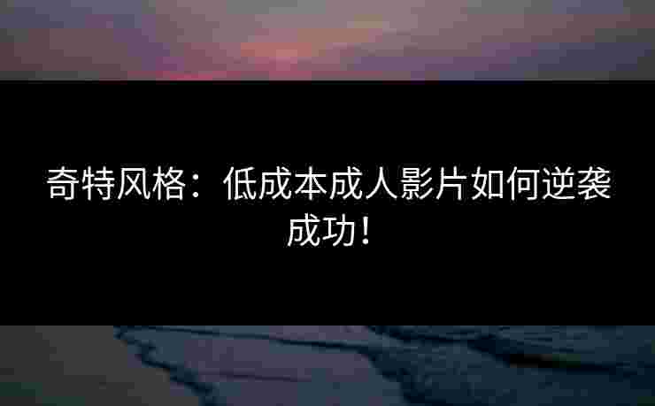 奇特风格：低成本成人影片如何逆袭成功！