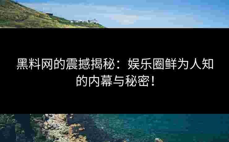 黑料网的震撼揭秘：娱乐圈鲜为人知的内幕与秘密！